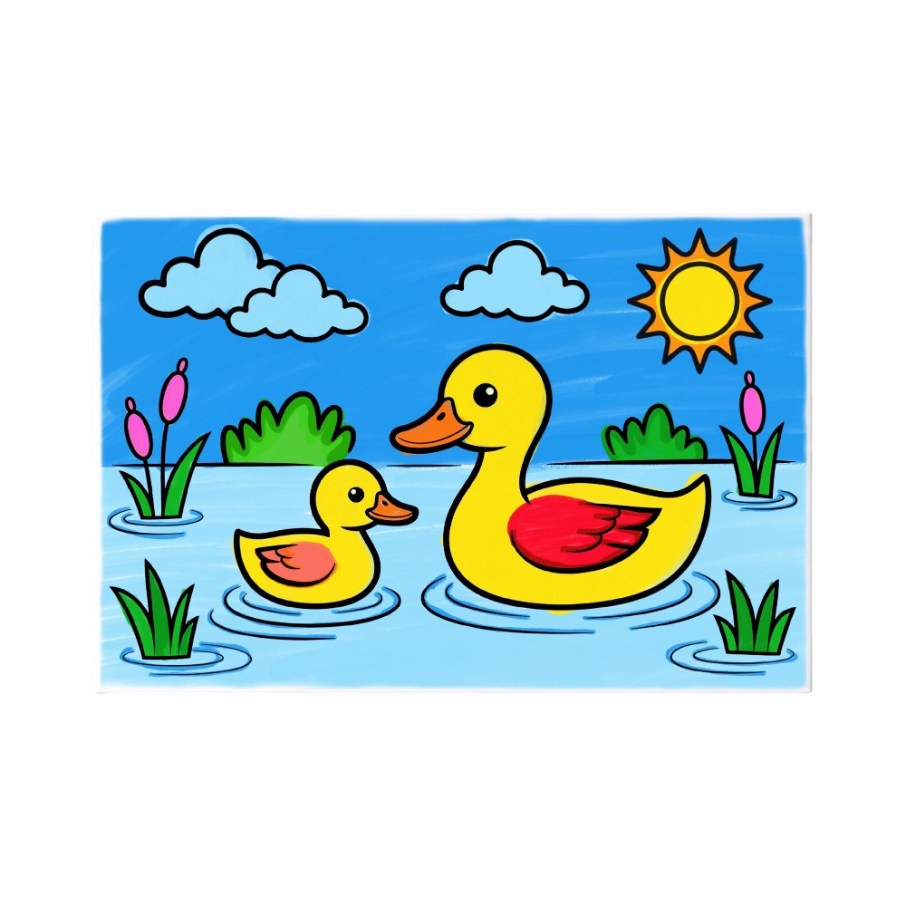 Ready to Paint Canvas Kit for Kids 6x9 Inch - Duck 6x9 Mock Up clr