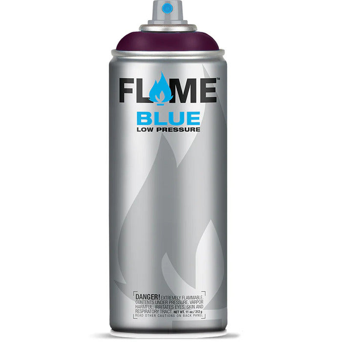 Flame Blue Spray Paint 400ml - Warm Tones - Front View Of Burgundy