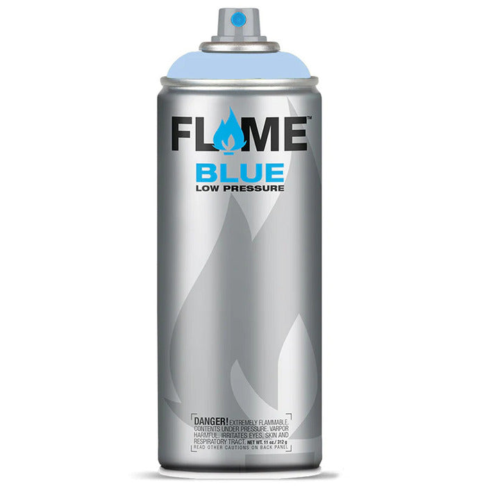 Flame Blue Spray Paint 400ml - Cool & Neutral Tones - Front View Of Denim Blue Pastel