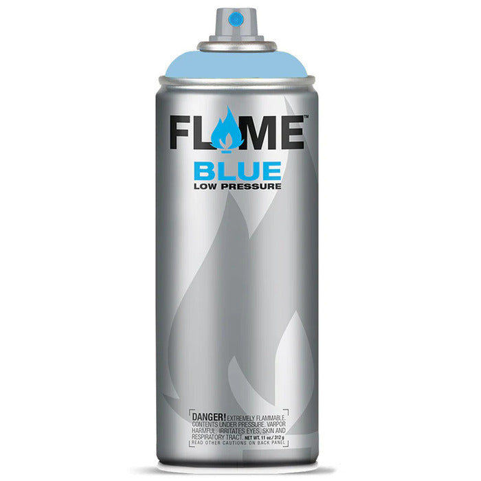 Flame Blue Spray Paint 400ml - Cool & Neutral Tones - Front View Of Denim Blue Light