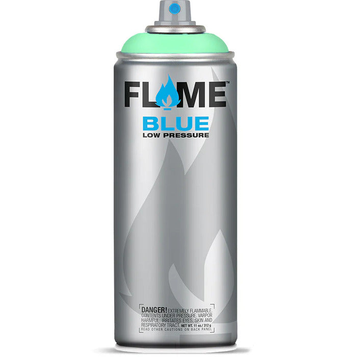 Flame Blue Spray Paint 400ml - Cool & Neutral Tones - Front View Of Aqua Pastel