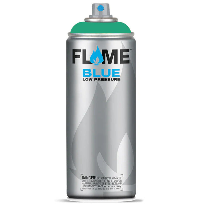 Flame Blue Spray Paint 400ml - Cool & Neutral Tones - Front View Of Turquoise Light