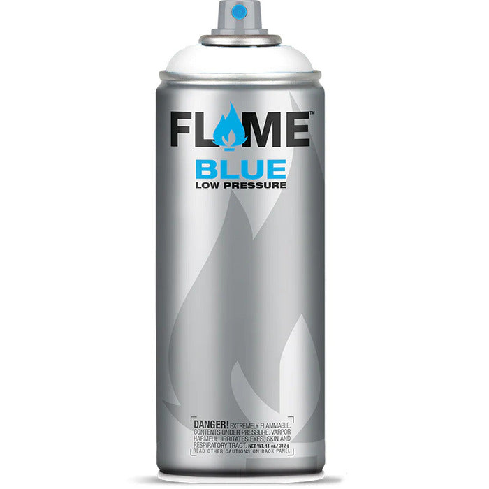 Flame Blue Spray Paint 400ml - Cool & Neutral Tones - Front View Of Pure White