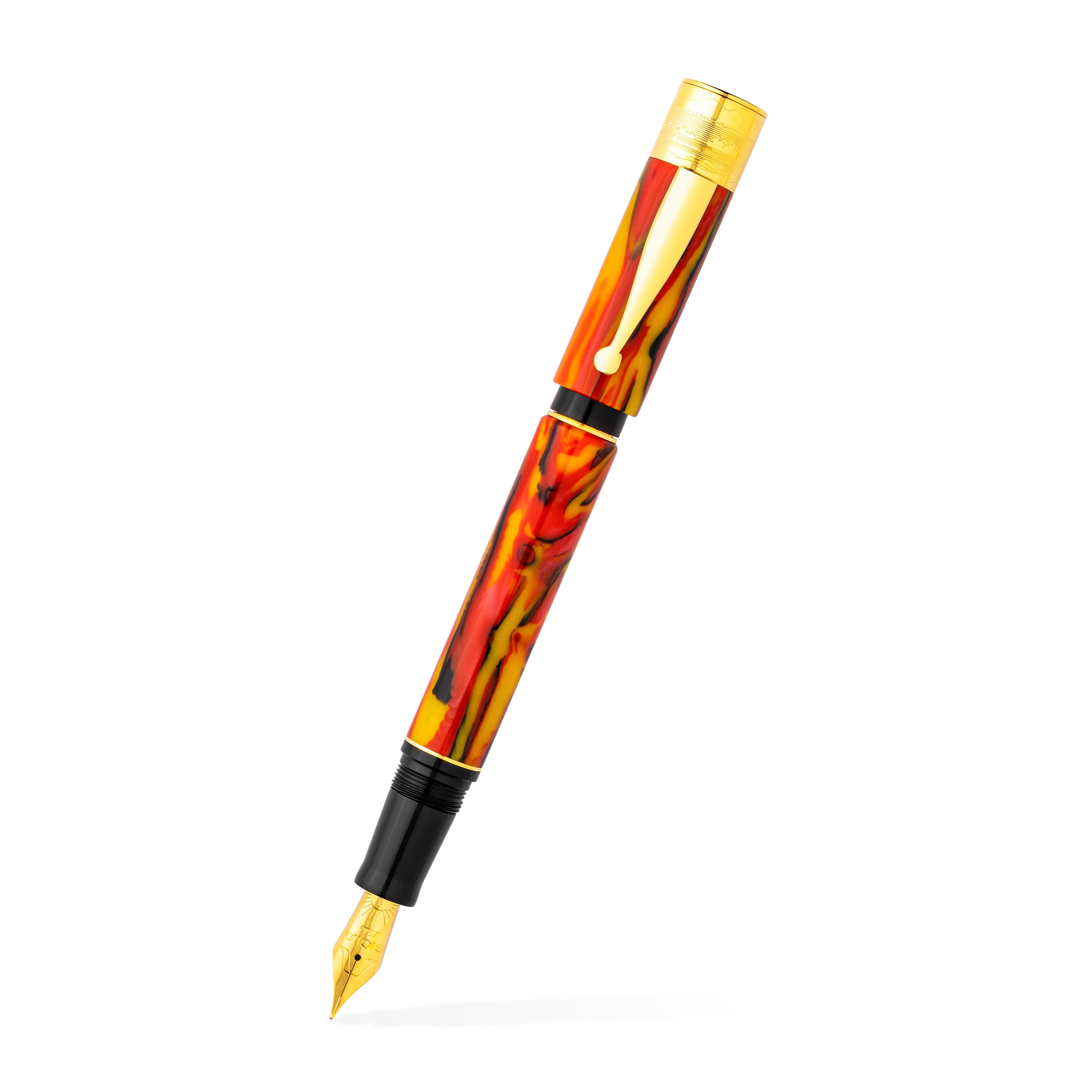 Gioia | Fountain Pen & Rollerball Pen | Partenope | Fiamma Flame | Gold Trims Gioia