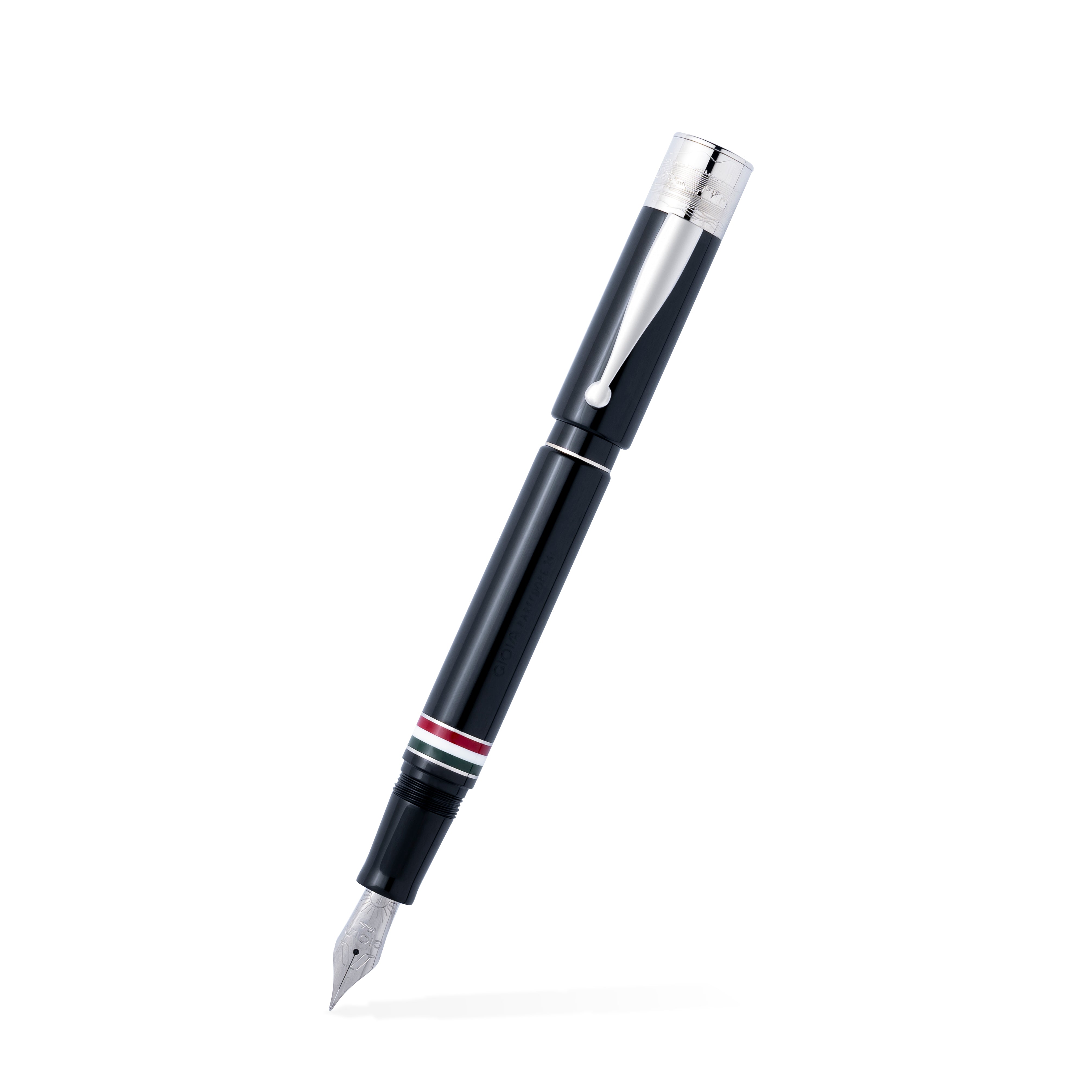 Gioia | Fountain Pen & Rollerball Pen | Partenope | Black | Ruthenium Trims Gioia