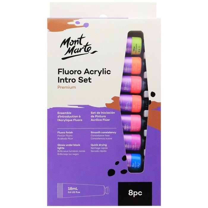 Mont Marte Fluoro Acrylic Paint Set Premium