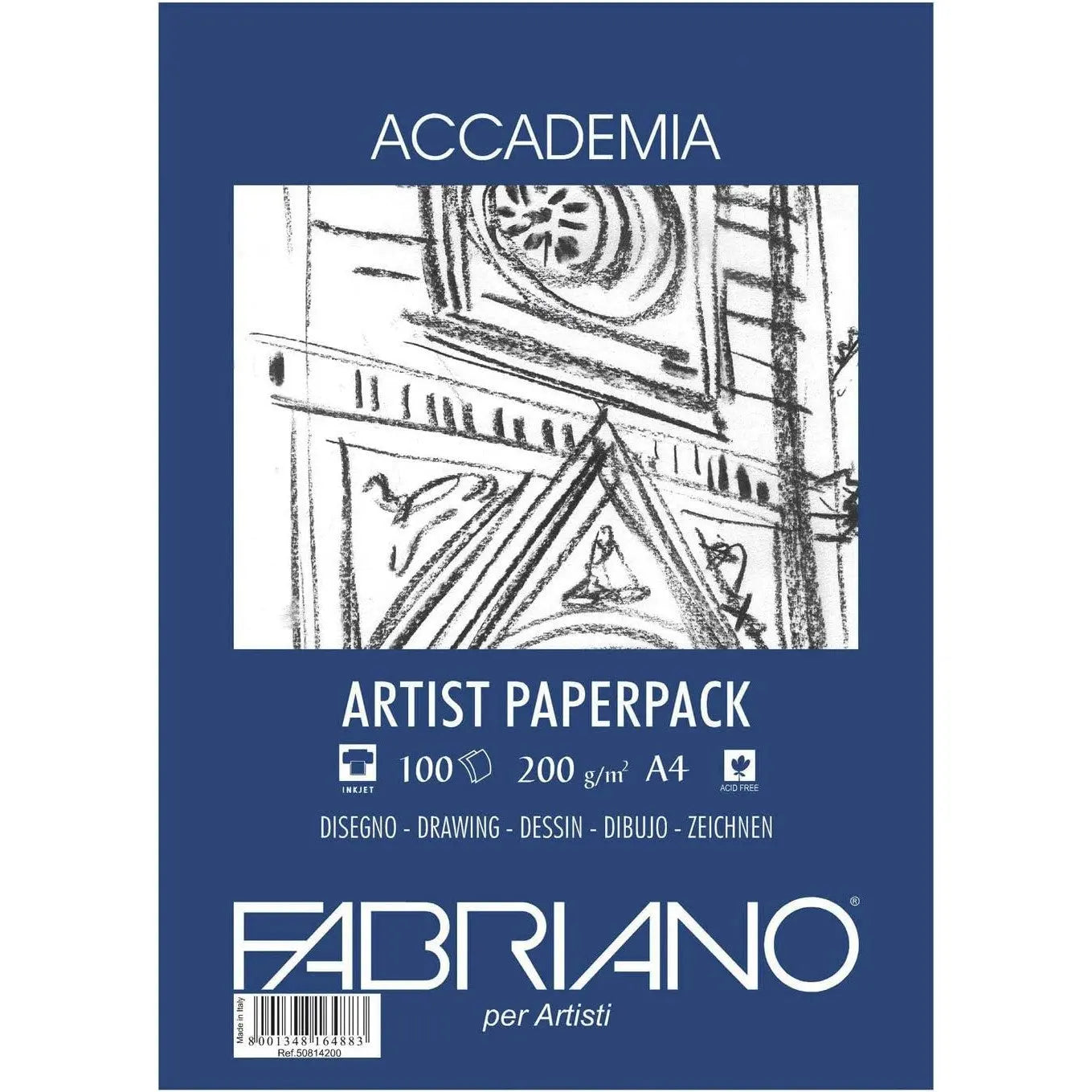 Fabriano Accademia Drawing Artists Paperpack 200 Gsm A4 (Pack of 100) Fabriano