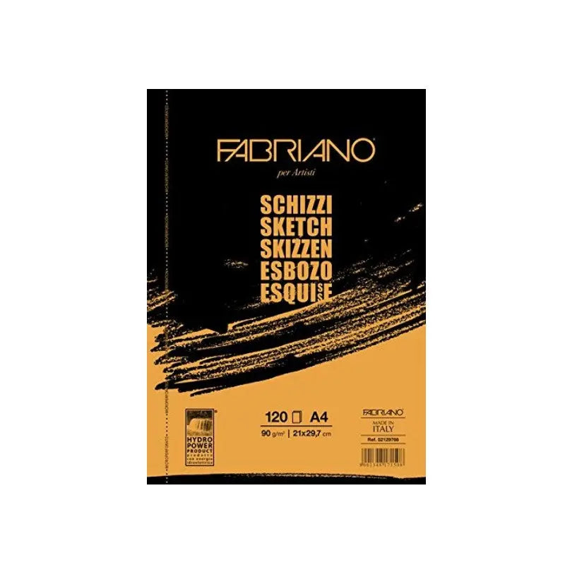 Fabriano Schizzi Sketch Pad I Glued Block I 90 GSM Fabriano