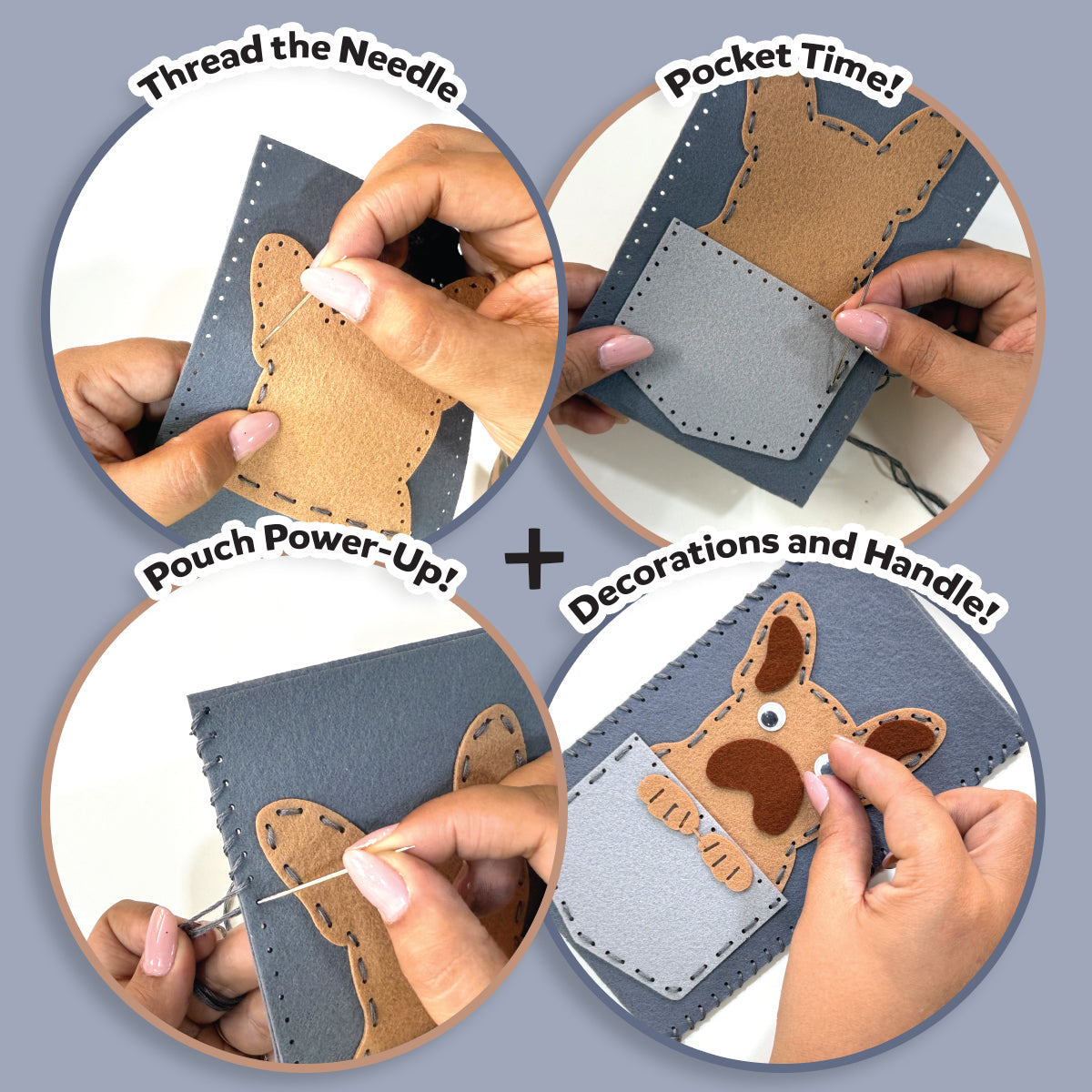 iCraft Felt Dog Pouch Craft Kit for Kids - Stitch & Create iCraft