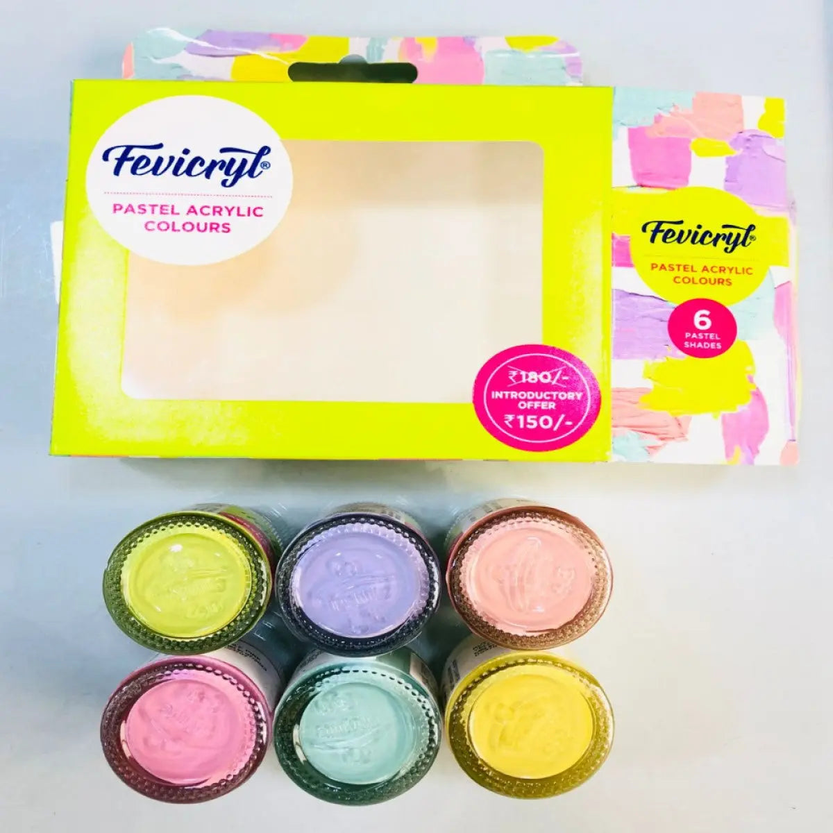Fevicryl Pastel Acrylic Colours - Set of 6 (15ml) Fevicryl