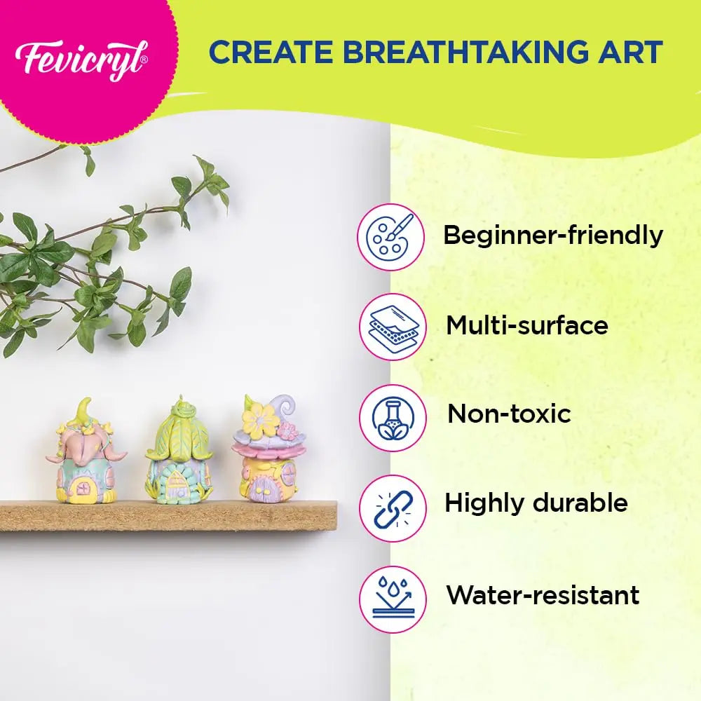 Fevicryl Pastel Acrylic Colours - Set of 6 (15ml) Pidilite