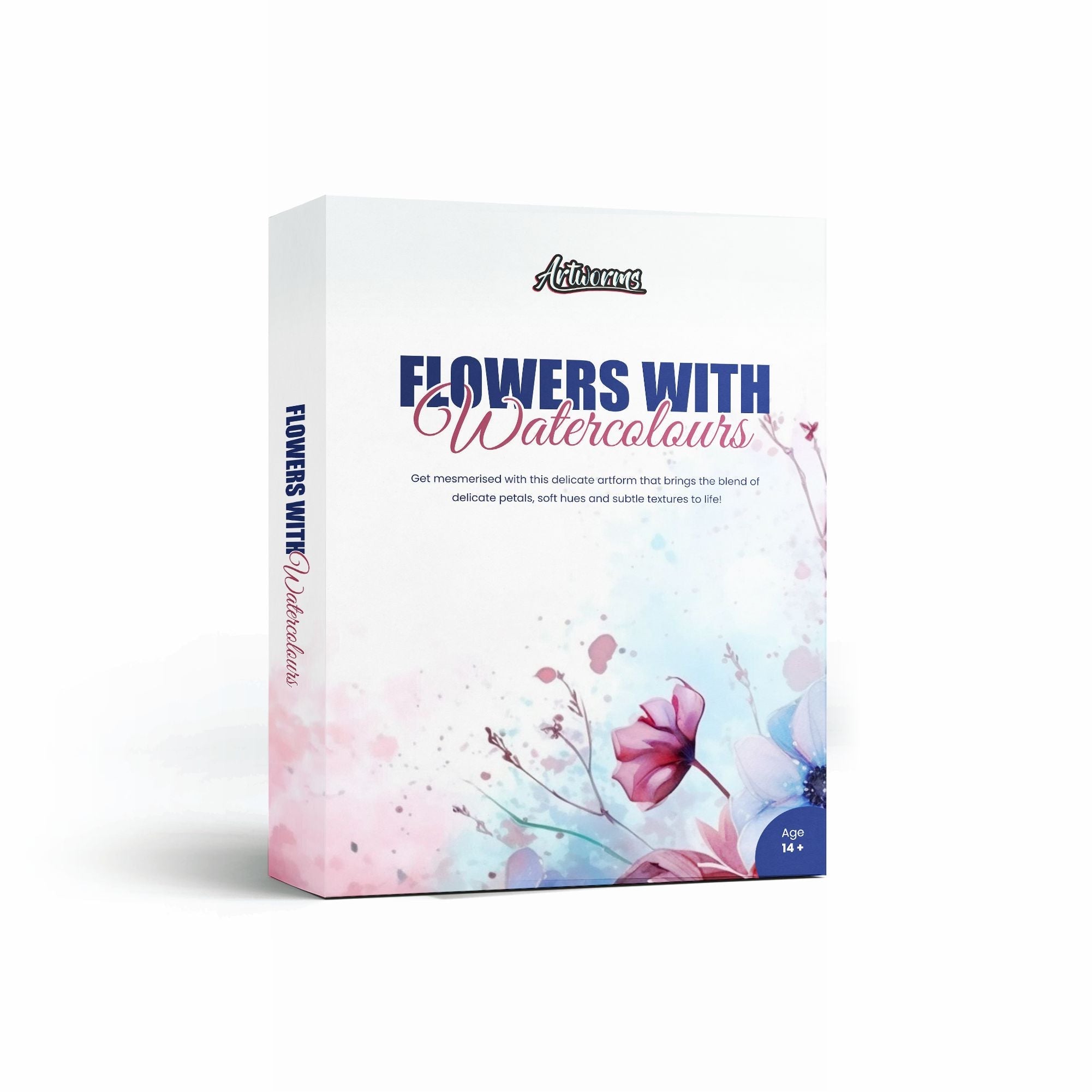 Artworms Flowers with Watercolour Kit - Complete DIY Painting Set for Beginners Artworms
