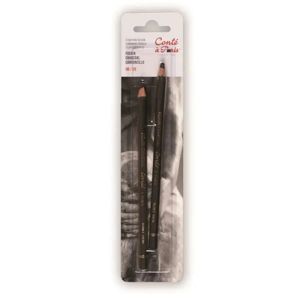 Conte a' Paris Sketching Pencils - Charcoal / Fusain - HB & 2B Pack of 2 Conte à Paris