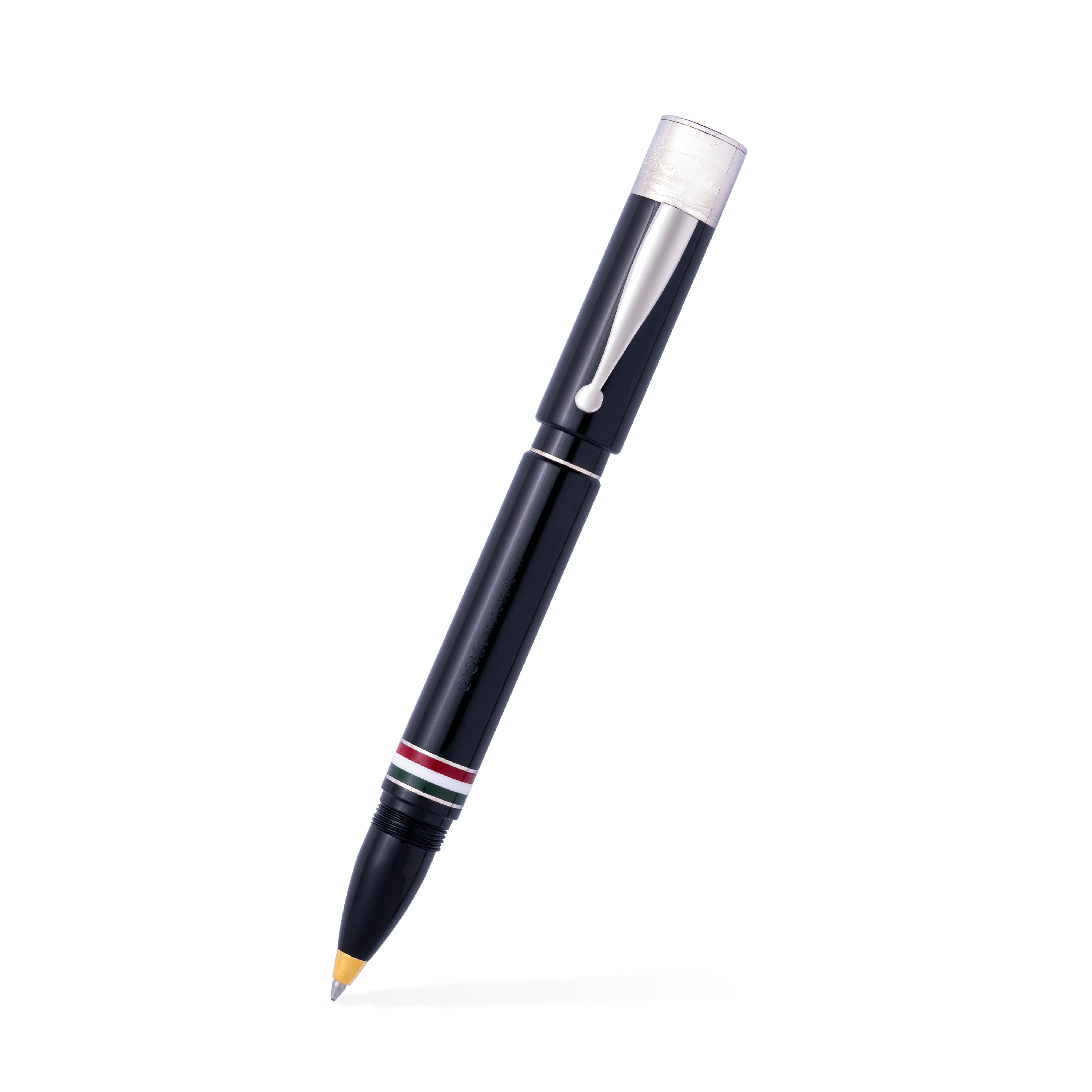 Gioia | Fountain Pen & Rollerball Pen | Partenope | Black | Ruthenium Trims Gioia