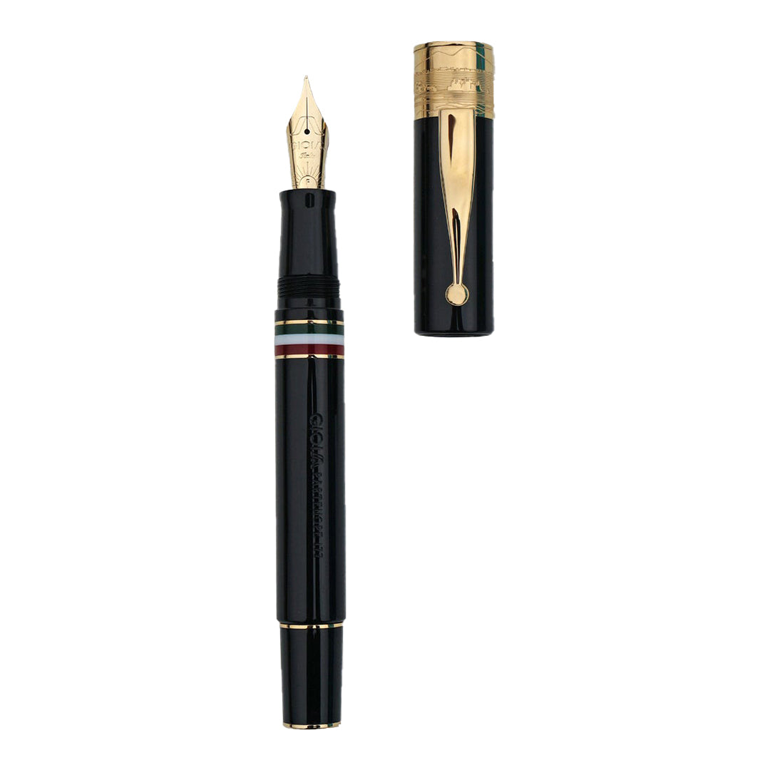 Gioia | Fountain Pen & Rollerball Pen | Partenope | Black | Gold Trims Gioia