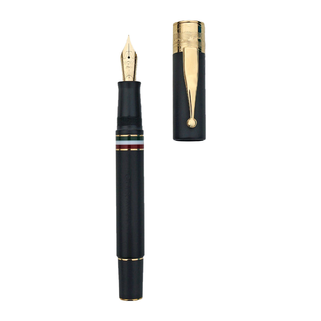 Gioia | Fountain Pen & Rollerball Pen | Partenope | Black Sand | Gold Trims Gioia