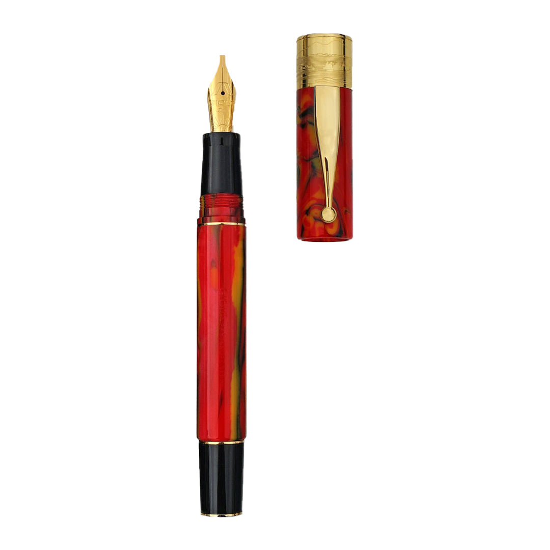 Gioia | Fountain Pen & Rollerball Pen | Partenope | Fiamma Flame | Gold Trims Gioia