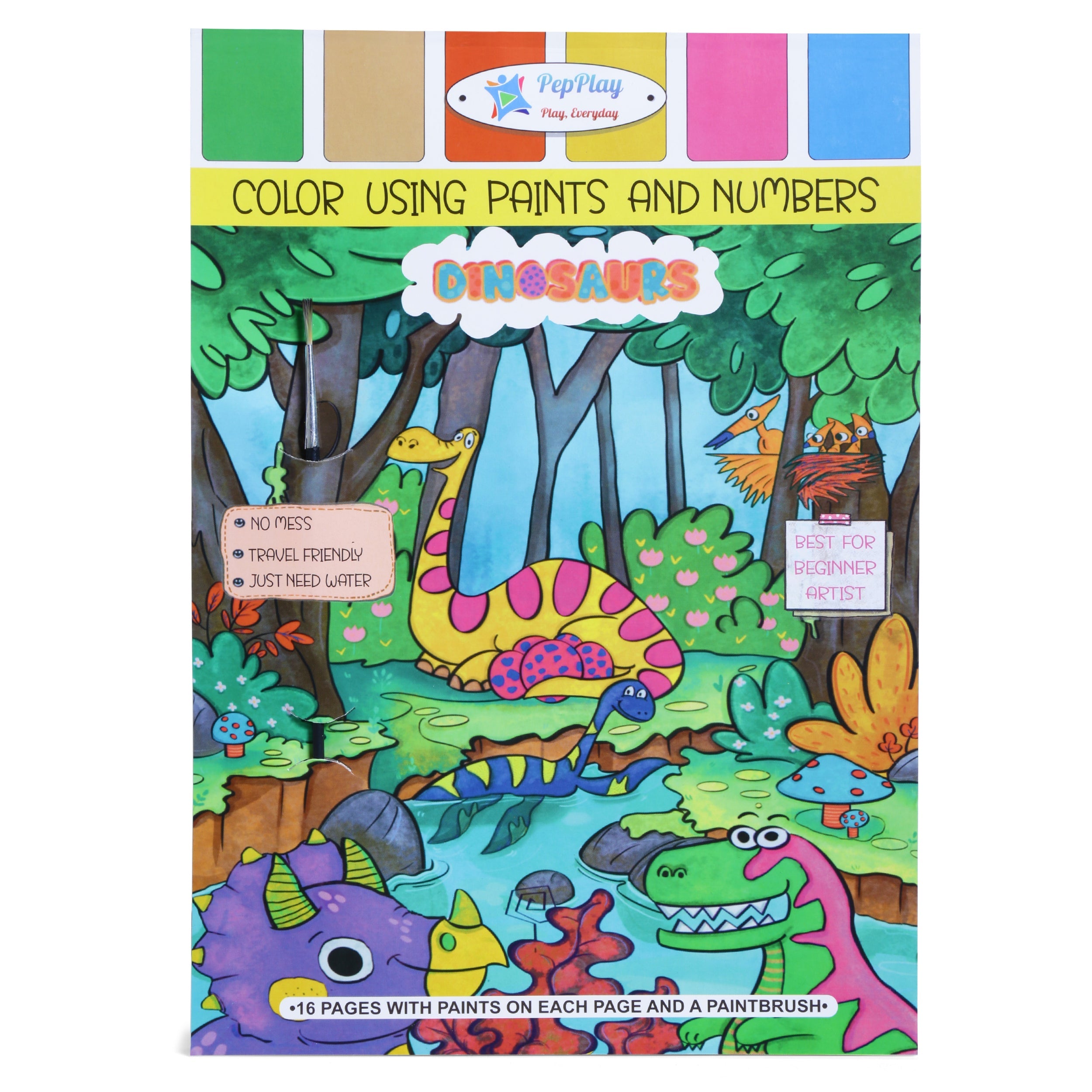 PepPlay Colour Using Paints and Numbers - Dinosaurs | Learn Colours & Numbers Creatively | 5+ Years