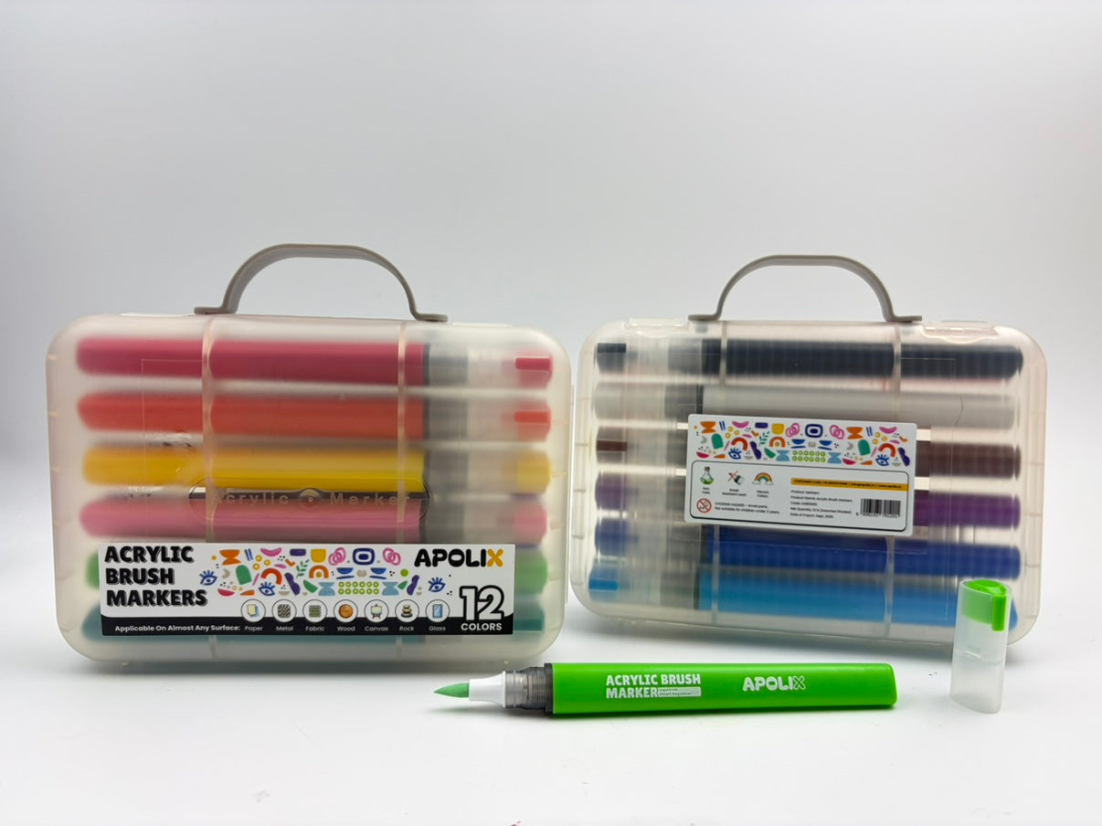 Apolix Acrylic Brush Markers - 3701