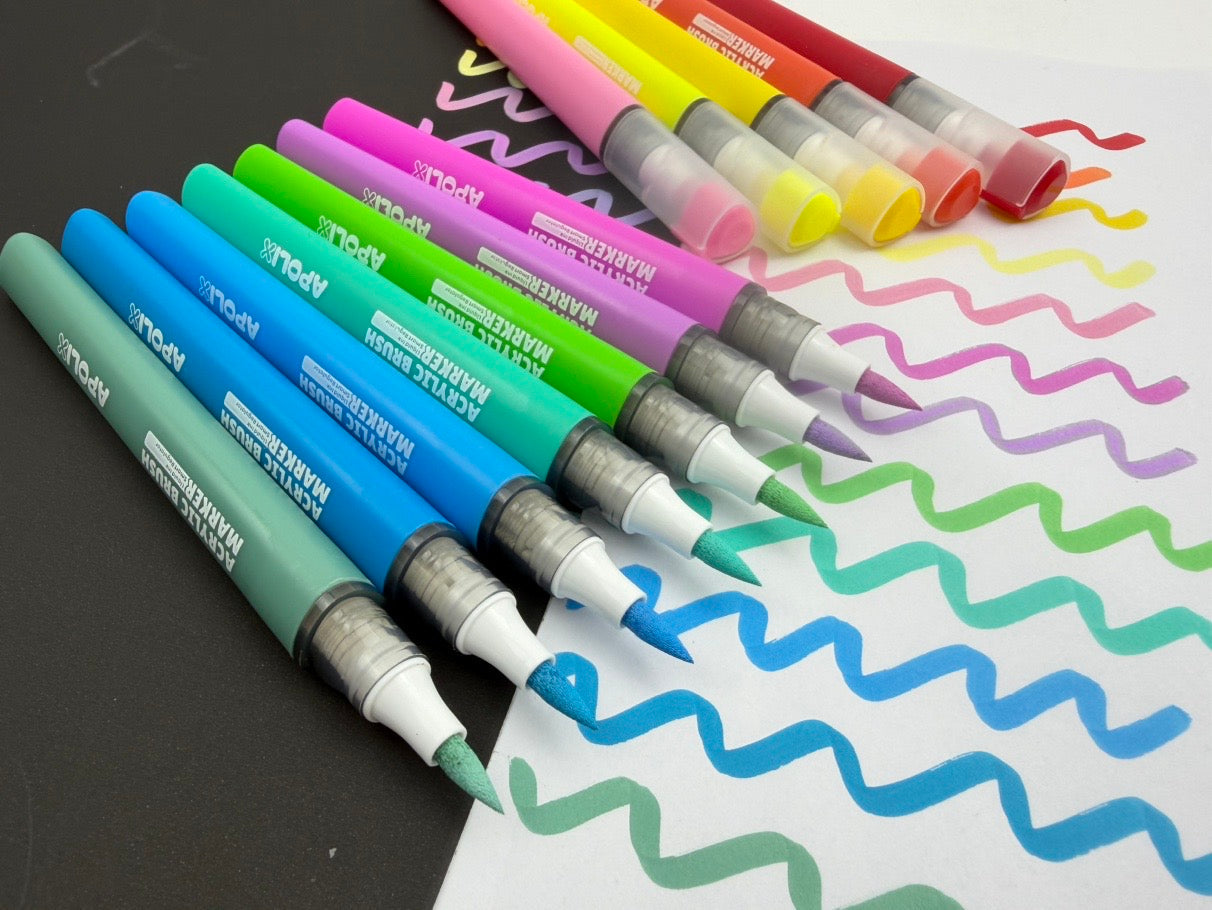 Apolix Acrylic Brush Markers - 3707