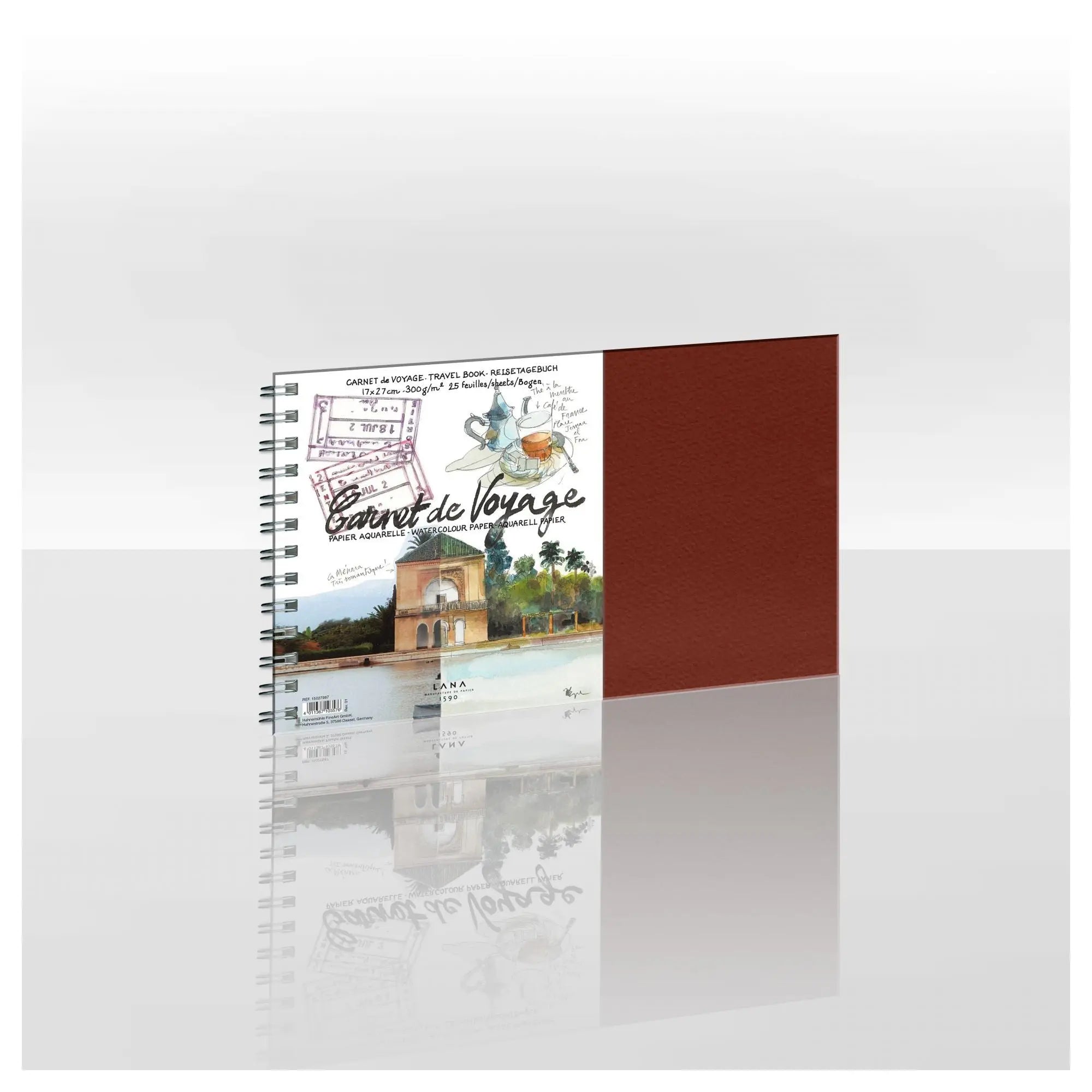 Lana Watercolour Carnet de Voyage 300GSM,25% cottonrag,Spiral Bound Books(25 Sheets) Lana