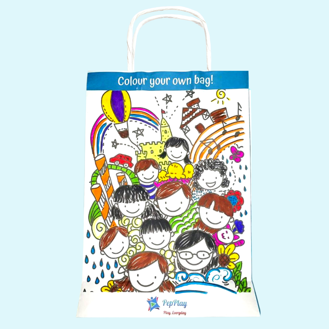 PepPlay Colour Me Paper Bag - Friends | Colour, Create & Carry Fun | 3+ Years