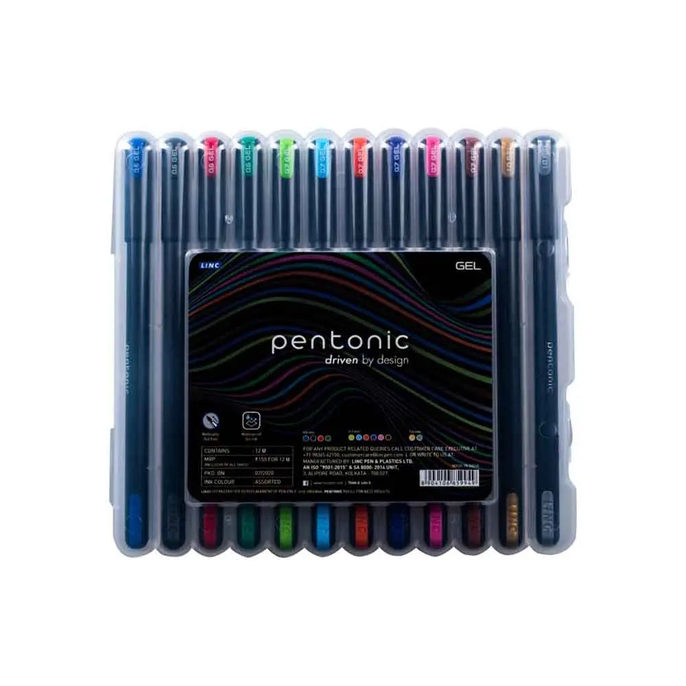 Linc Pentonic Gel Pen 12 Assorted Color Linc