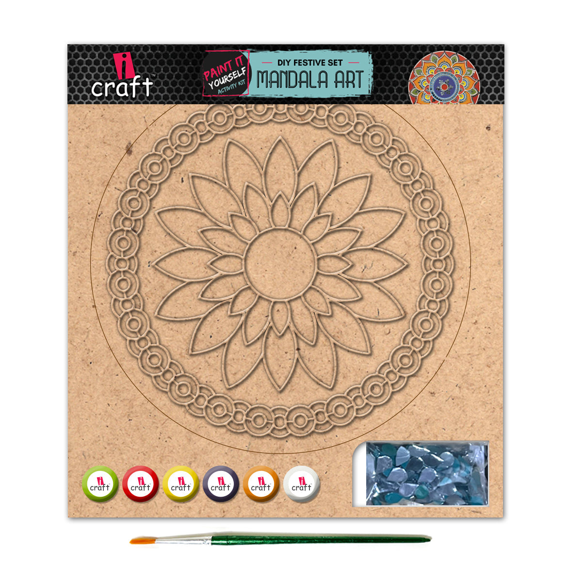iCraft DIY Mandala Art Kit - MA005 Festive Decor Craft Kit iCraft