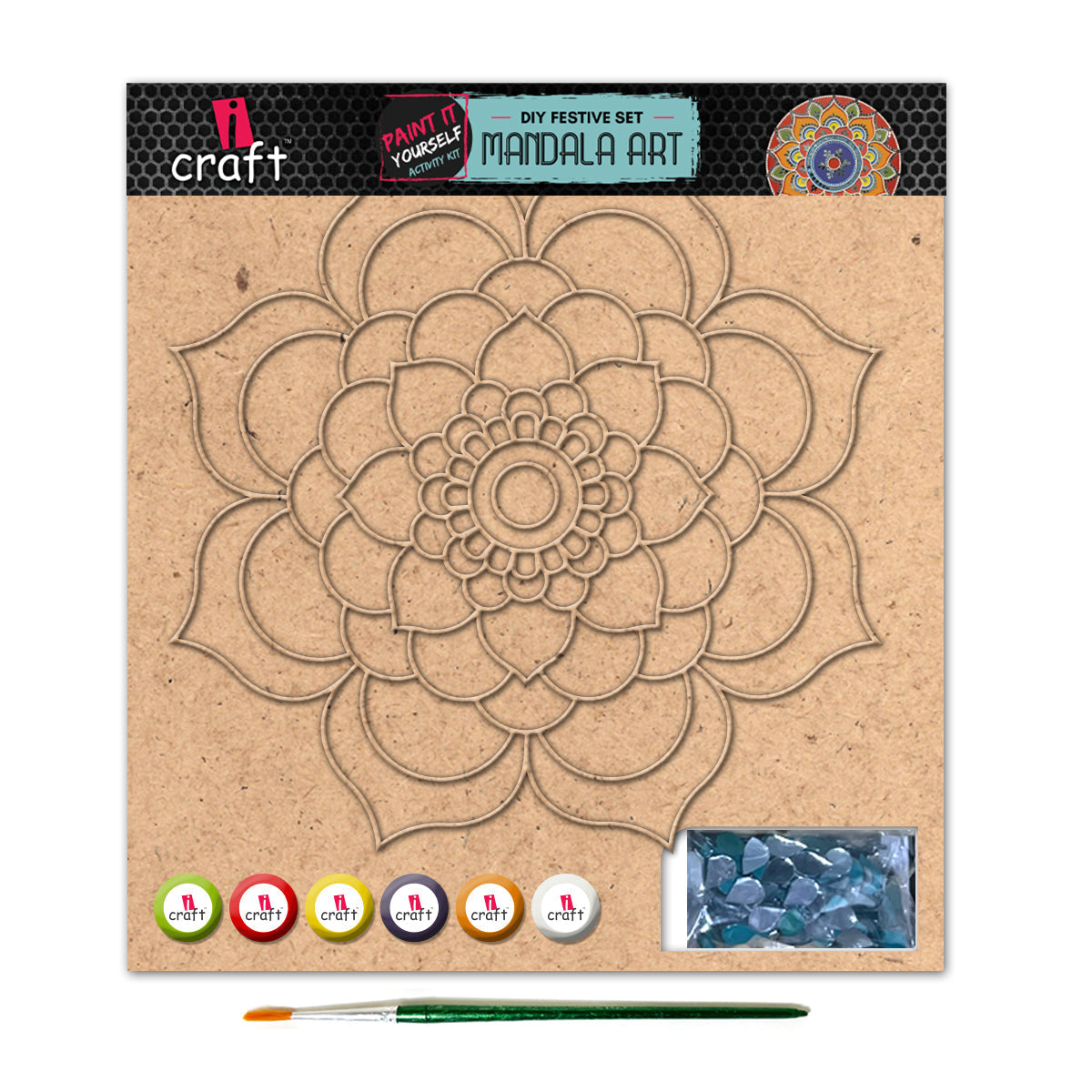iCraft DIY Mandala Art Kit - MA006 Colorful Painting Activity iCraft