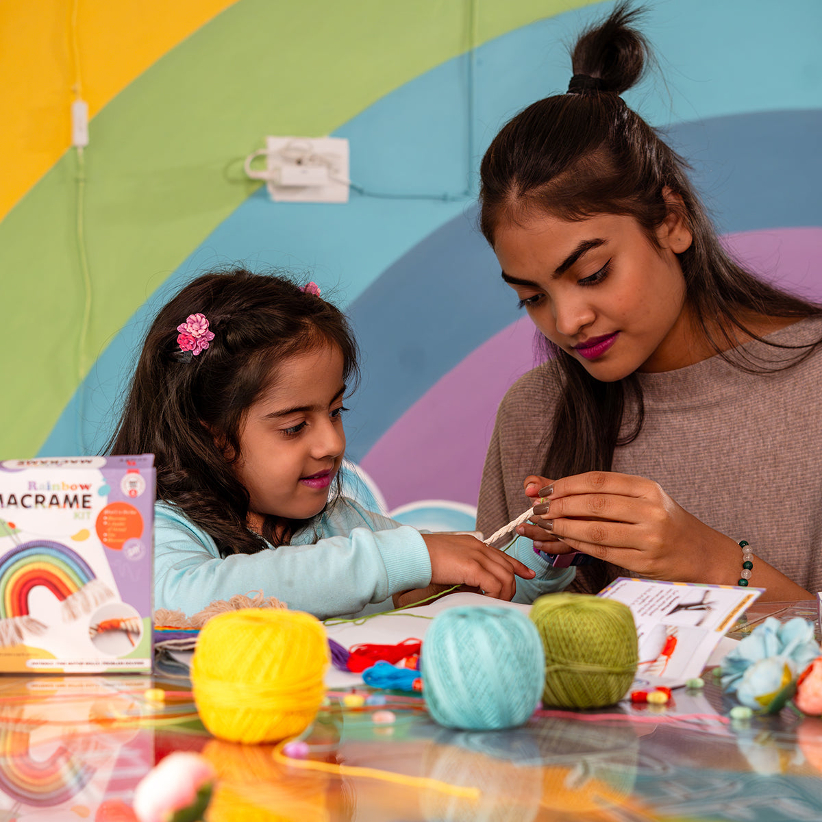 iCraft Rainbow Macrame Wall Hanging Kit for Kids & Beginners iCraft