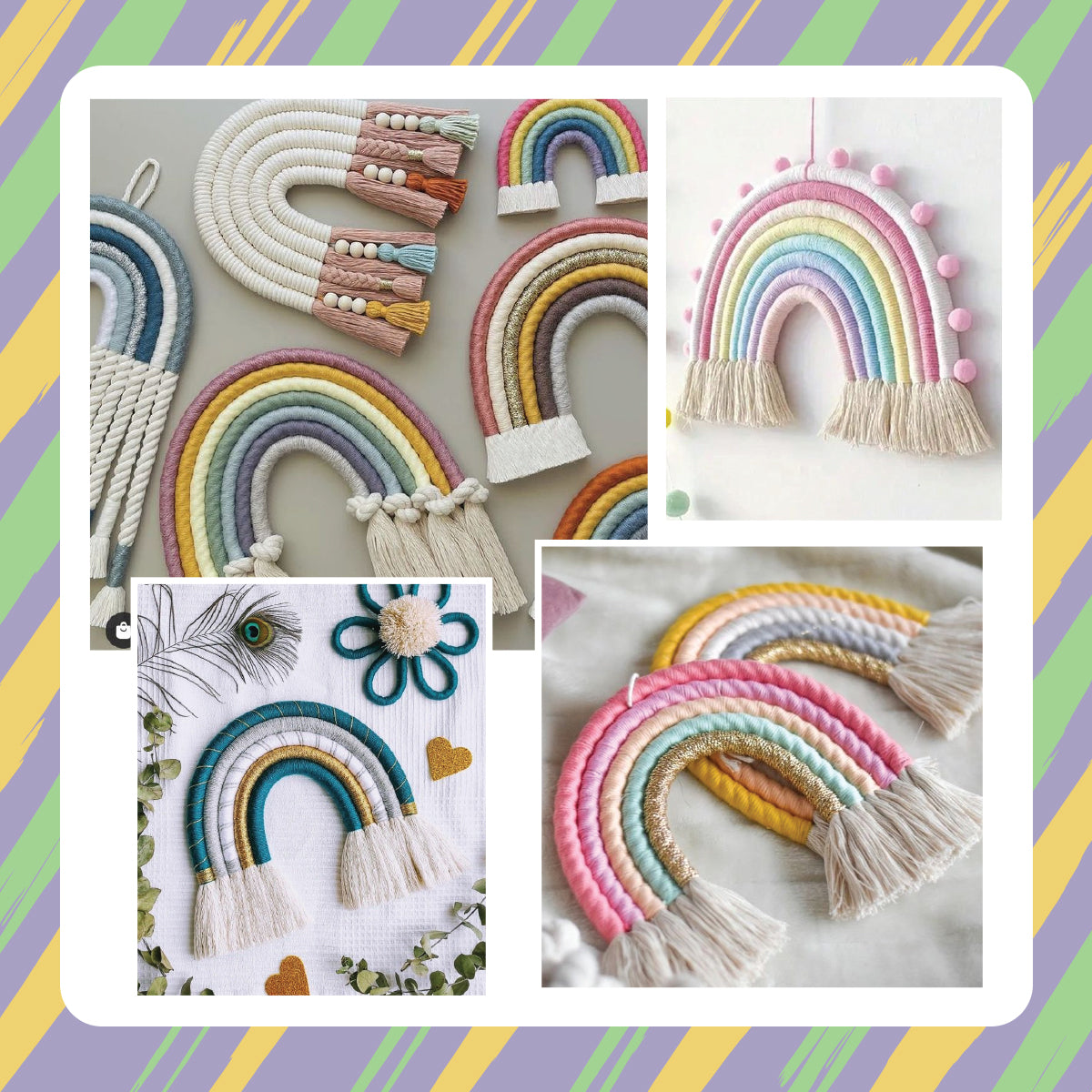 iCraft Rainbow Macrame Wall Hanging Kit for Kids & Beginners iCraft