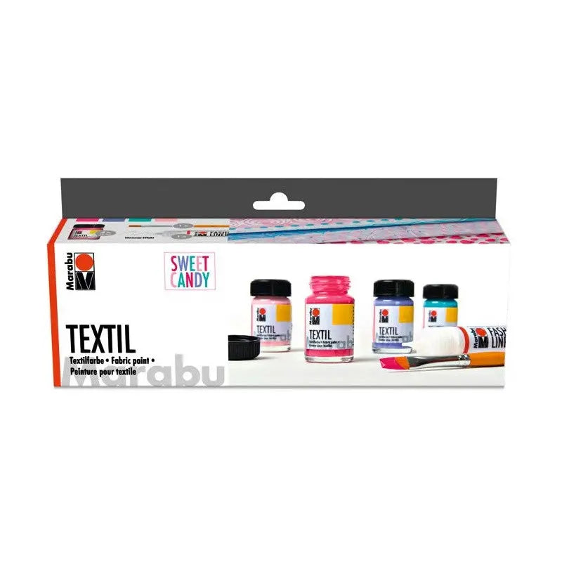 Marabu Textil Sweet Candy - Colour Trend - Set Of 4 x 15 ML Marabu