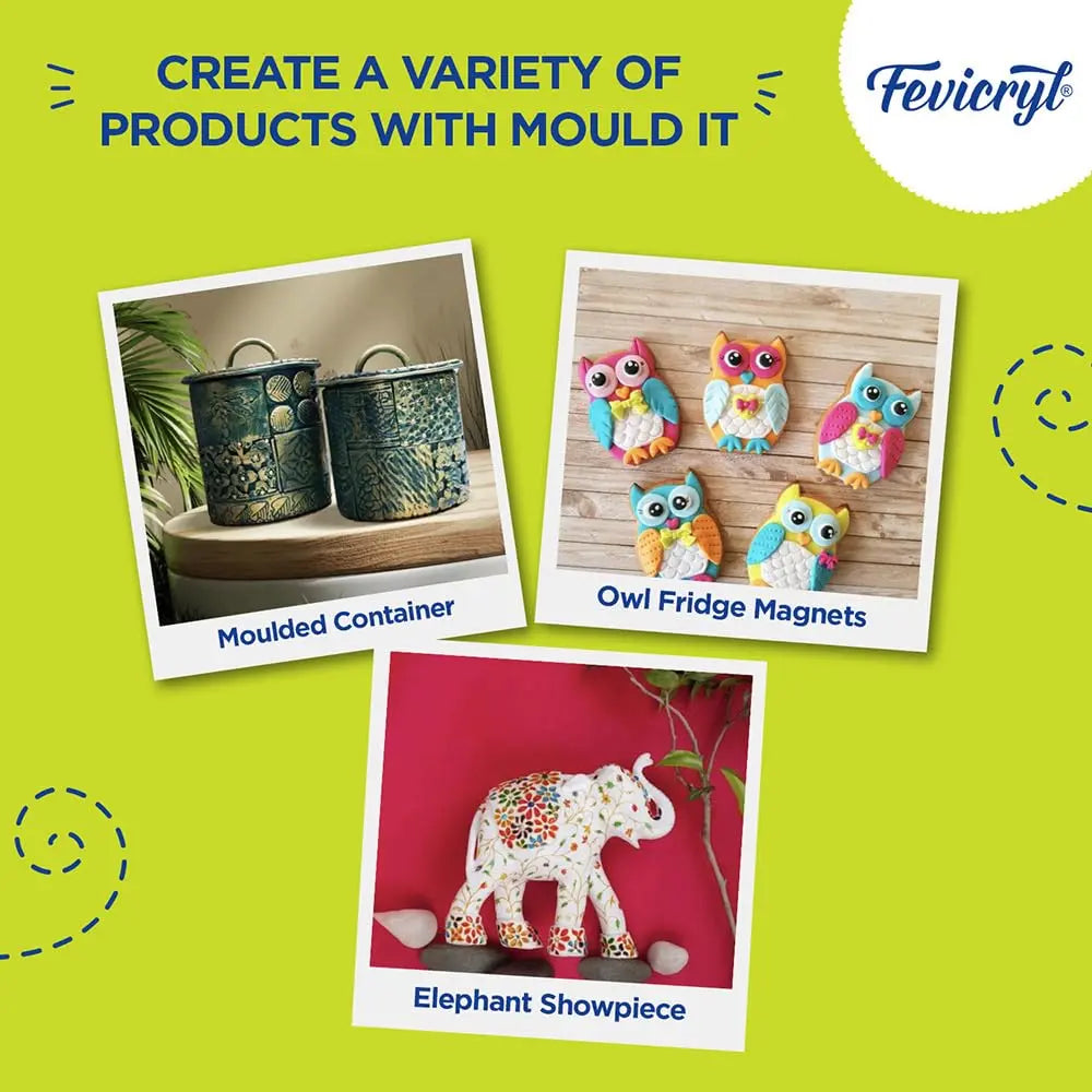 MouldIt, 900 g, Clay Set for Modelling and Plastic Palette Knife Pidilite