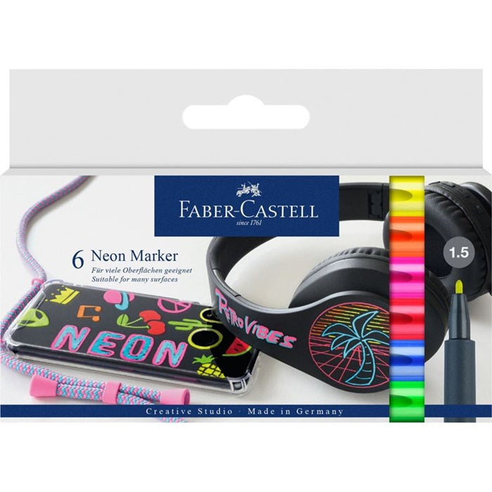 Faber Castell Neon Marker Set Of 6 Faber Castell