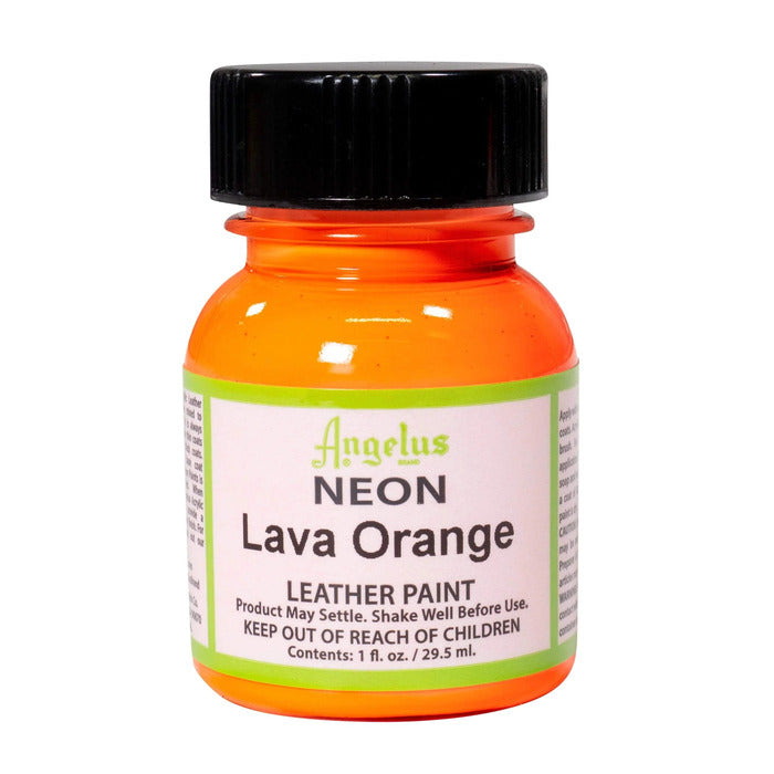 Neon Lava Orange Leather Paint by Angelus 29.5ml