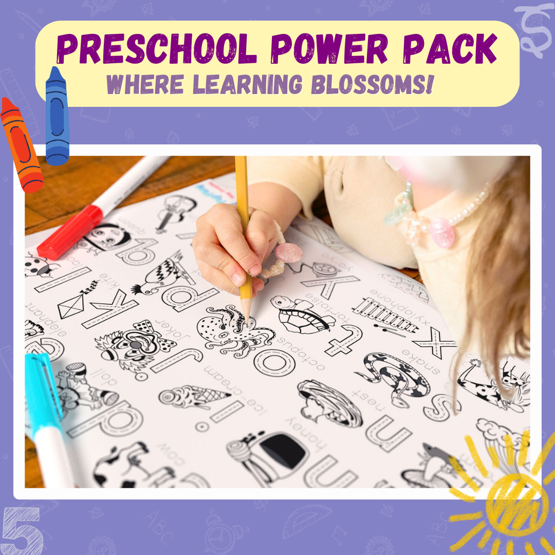 PepPlay My First Educational Set - Reusable Doodle Placemats | Early Learning Through Play | 3+ Years