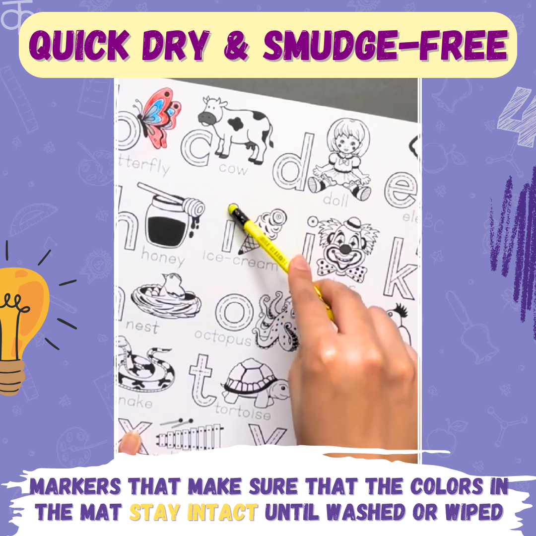 PepPlay My First Educational Set - Reusable Doodle Placemats | Early Learning Through Play | 3+ Years
