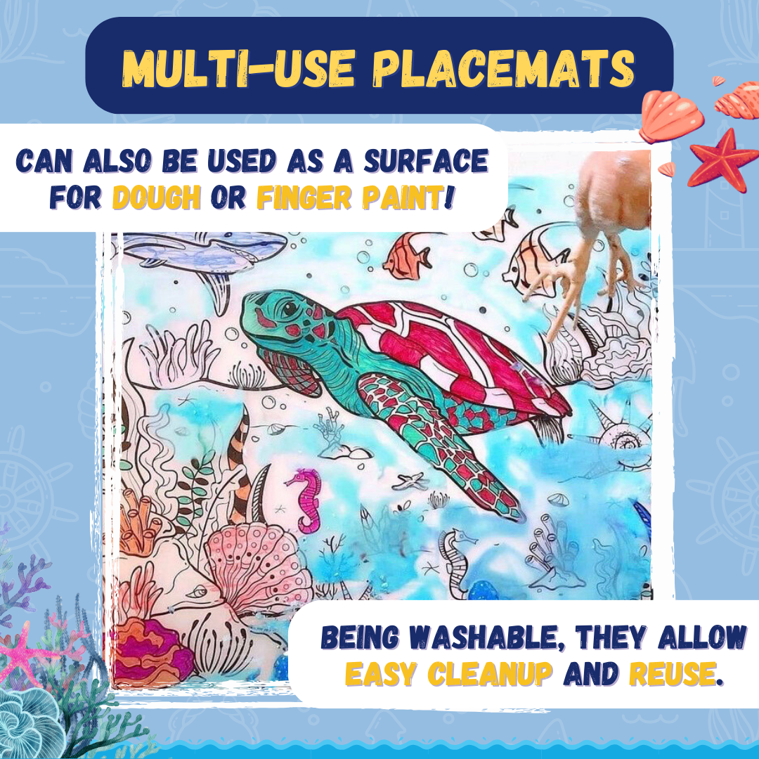 Multiuse doodle placemats – reusable surface for dough, messy play and creative art – PepPlay India