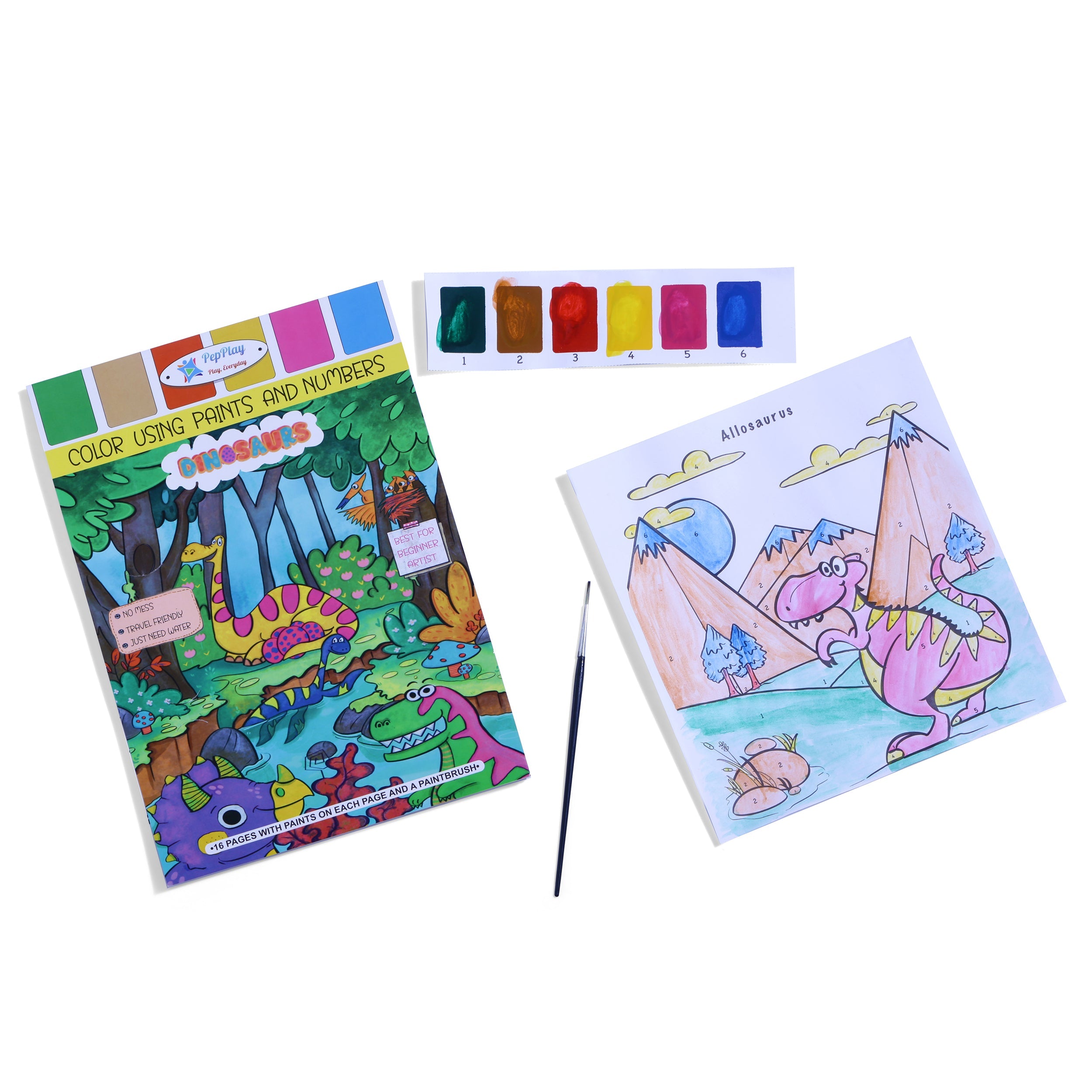 PepPlay Colour Using Paints and Numbers - Dinosaurs | Learn Colours & Numbers Creatively | 5+ Years