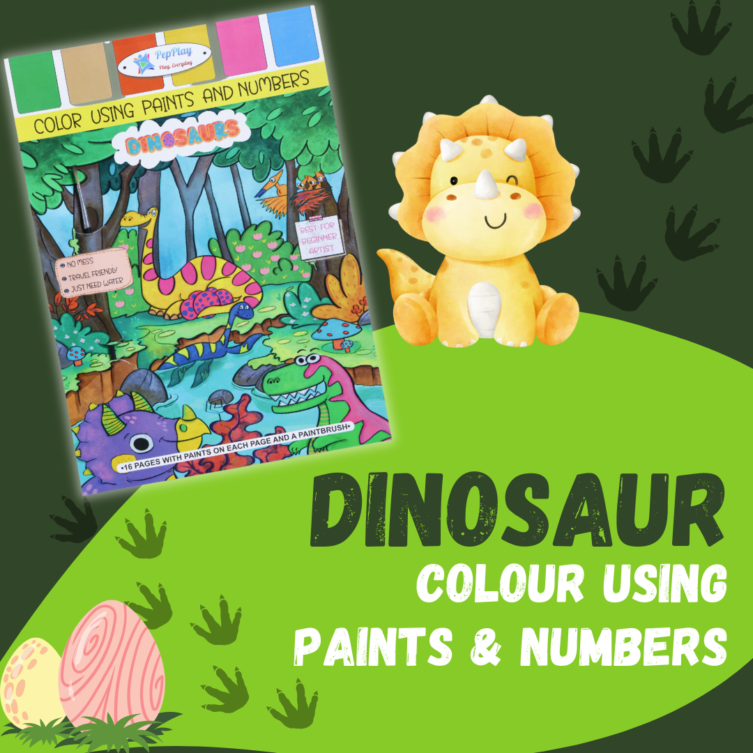 PepPlay Colour Using Paints and Numbers - Dinosaurs | Learn Colours & Numbers Creatively | 5+ Years