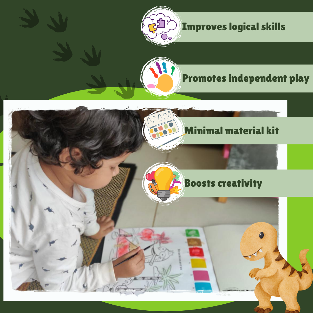 PepPlay Colour Using Paints and Numbers - Dinosaurs | Learn Colours & Numbers Creatively | 5+ Years