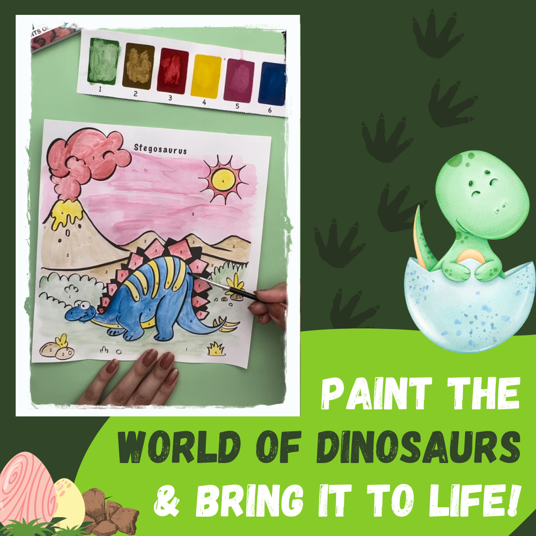 PepPlay Colour Using Paints and Numbers - Dinosaurs | Learn Colours & Numbers Creatively | 5+ Years