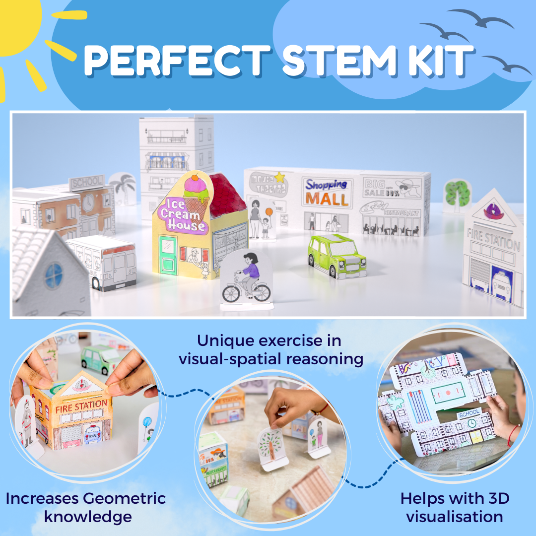 PepPlay 3D Paper Model Kit - City Life | Build, Colour & Create | 5+ Years