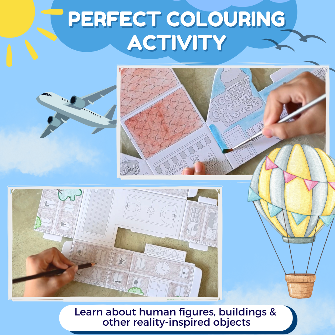 PepPlay 3D Paper Model Kit - City Life | Build, Colour & Create | 5+ Years