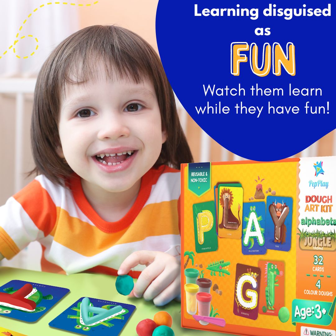 PepPlay Dough Art Kit - Alphabets | Learn Letters Through Play | 3+ Years