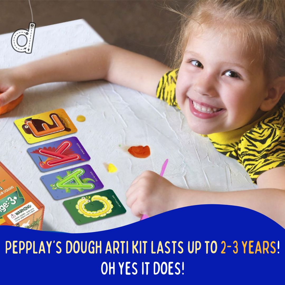 PepPlay Dough Art Kit - Alphabets | Learn Letters Through Play | 3+ Years
