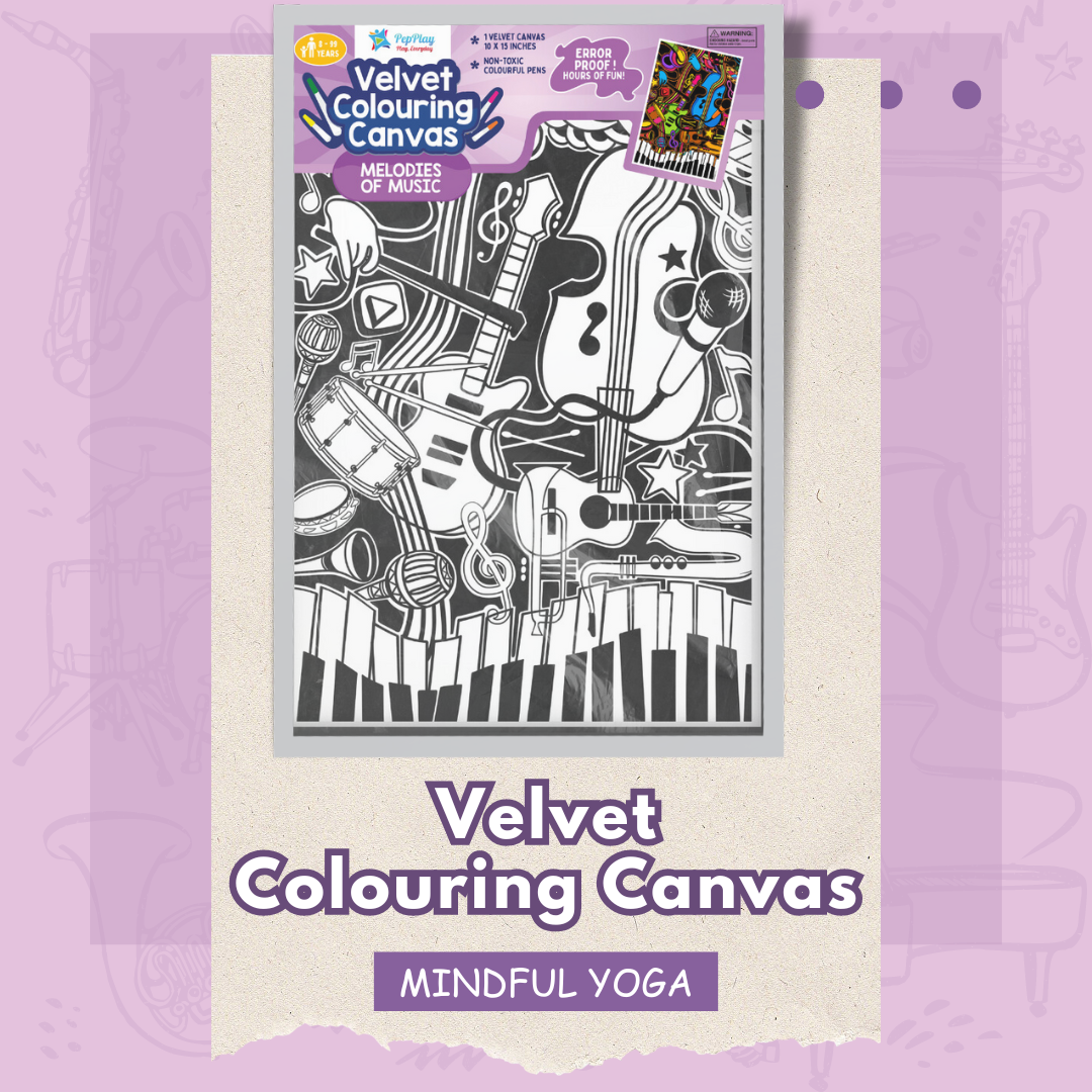 Velvet Colouring Canvas kit overview – ready-to-colour mindful activity canvas – PepPlay India