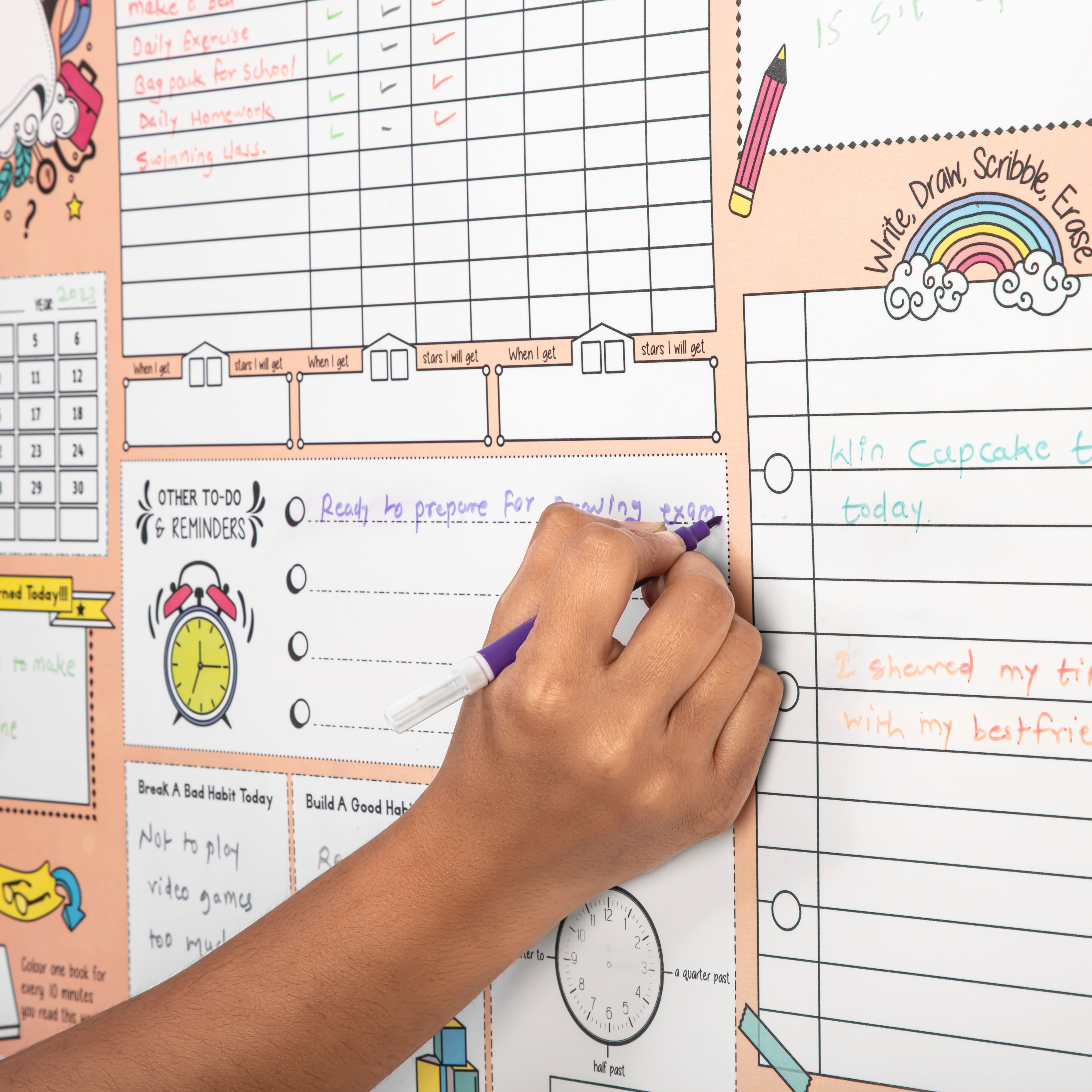 PepPlay Activity Planner - Peach | Reusable Learning Fun | 3+ Years