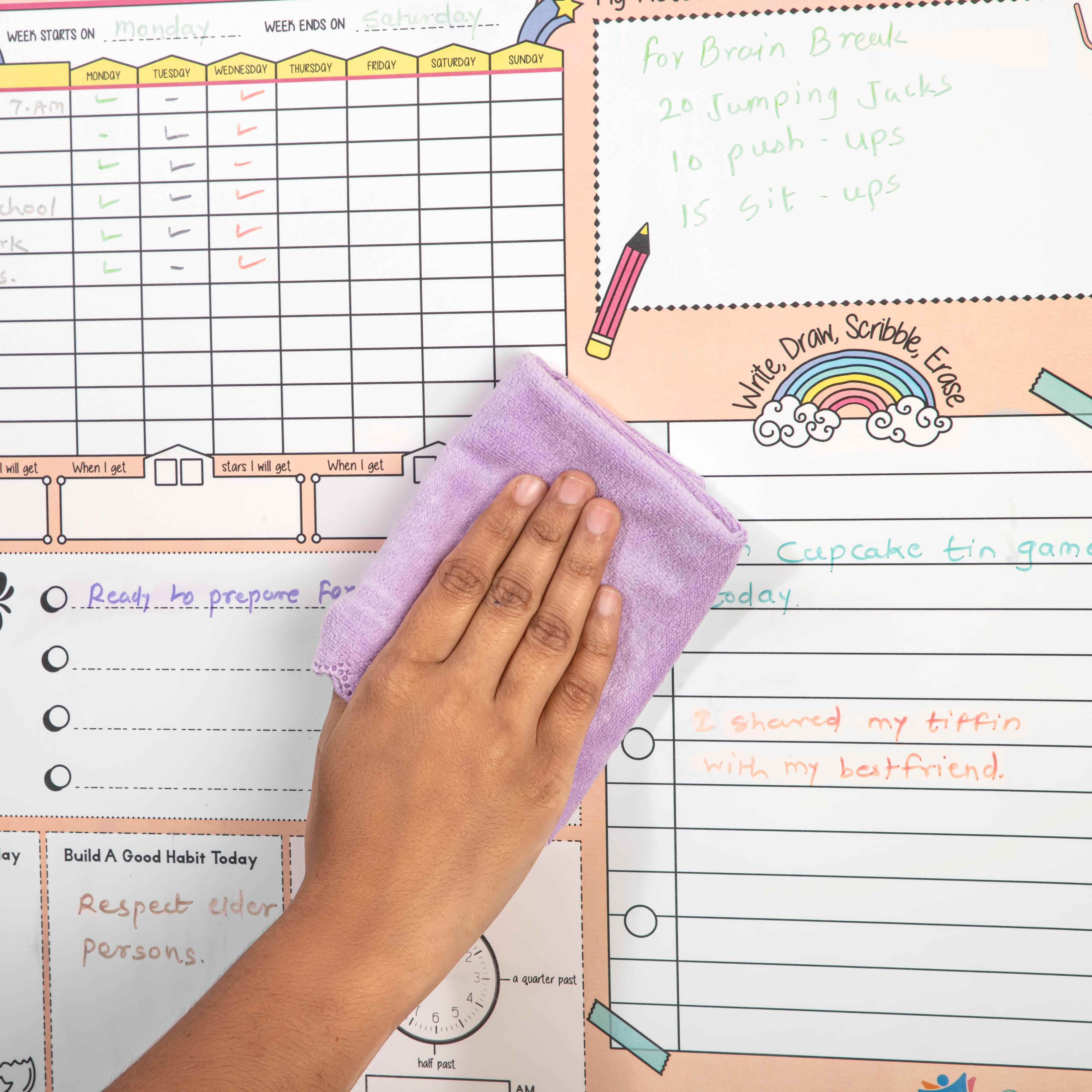 PepPlay Activity Planner - Peach | Reusable Learning Fun | 3+ Years