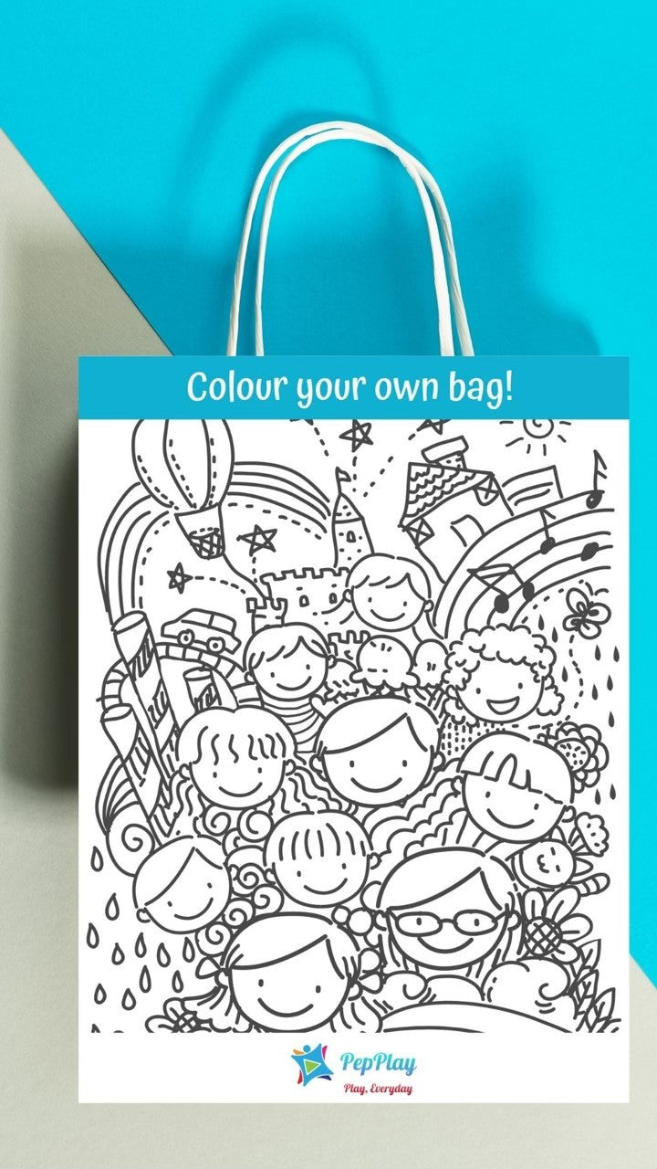 PepPlay Colour Me Paper Bag - Friends | Colour, Create & Carry Fun | 3+ Years
